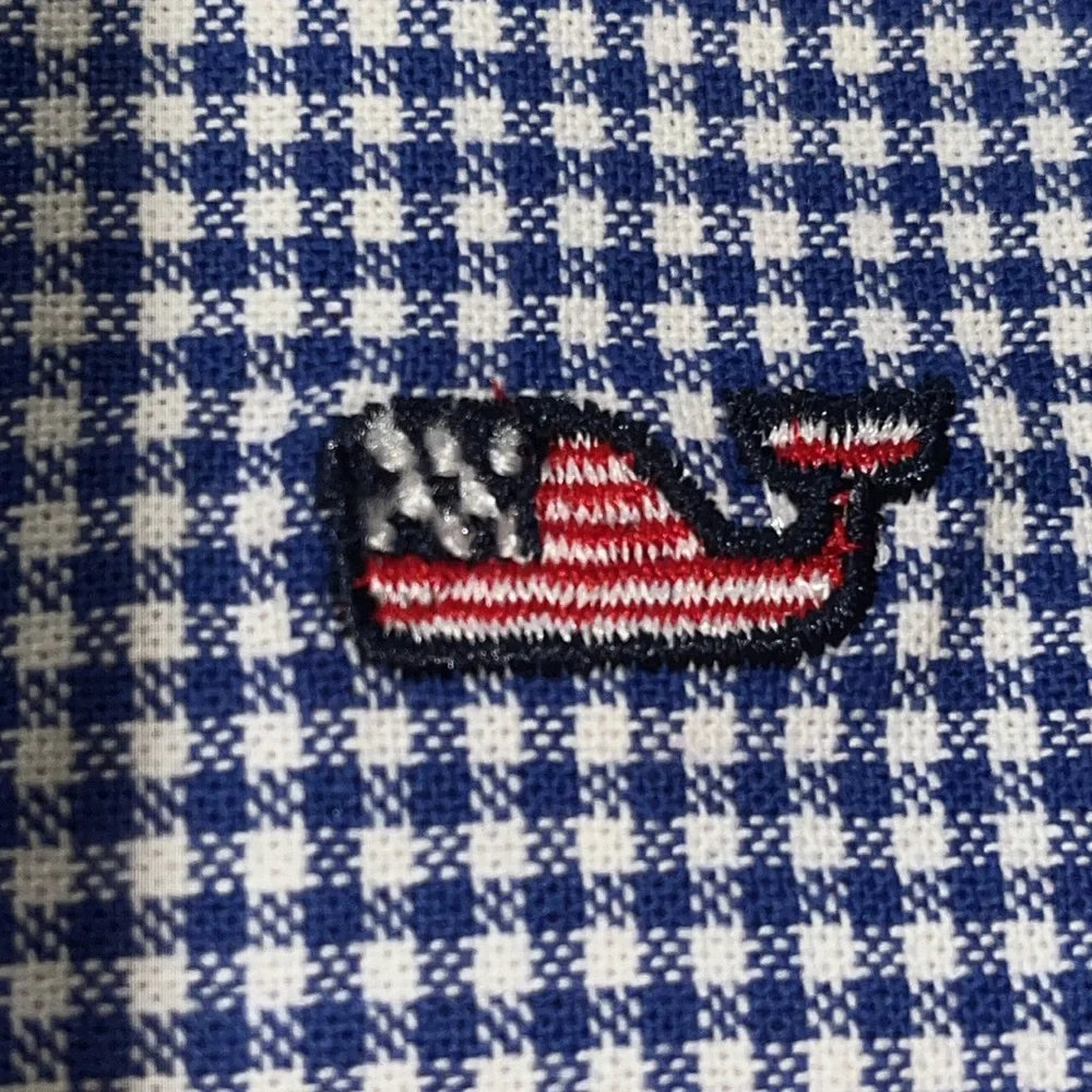 4 Vineyard Vines Gingham Whale Cloth Placemats Fourth of July Preppy Decor